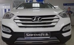 Сетка на бампер Russtal (хром) Hyundai (Хюндаи) Santa Fe (Санта)  3 DM (2012-2016) 3 DM дорестайлинг