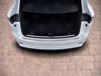 Защитная накладка заднего бампера на Russtal Porsche (Порш) Cayenne (Кайен)  PO536 (2018-2024) PO536  (Нержавейка полированная)