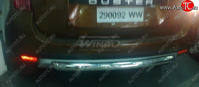 10 299 р. Защита заднего бампера WINBO (Ø63 мм, нержавейка)  Renault Duster  HS (2010-2015) (Комплектация 4х4)