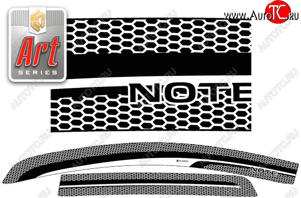 2 059 р. Ветровики дверей CA-Plastic  Nissan Note  2 (2012-2020) (Серия Art черная, без хром. молдинга)