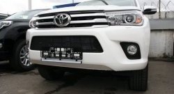 Защитная решётка в воздуховод автомобиля Russtal (черная) Toyota (Тойота) Hilux (Хайлюкс)  AN120 (2016-2020) AN120 дорестайлинг