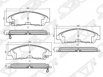 1 379 р. Передние тормозные колодки SAT Acura MDX YD2 дорестайлинг (2006-2009). Увеличить фотографию 1