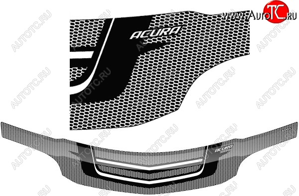 2 299 р. Дефлектор капота CA-Plastiс  Acura MDX  YD1 (2000-2003) (Серия Art белая)