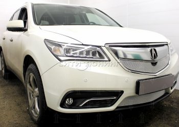 3 849 р. Нижняя решетка радиатора Allest Acura MDX YD3 дорестайлинг (2013-2016) (Хром). Увеличить фотографию 3