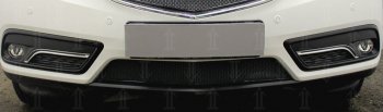 3 999 р. Защитная сетка радиатора в бампер Стрелка 11 Премиум (алюминий) Acura MDX YD3 дорестайлинг (2013-2016) (Цвет: черный). Увеличить фотографию 1