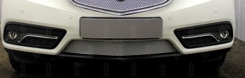 4 199 р. Защитная сетка радиатора в бампер Стрелка 11 Премиум (алюминий)  Acura MDX  YD3 (2013-2016) (Цвет: хром). Увеличить фотографию 1