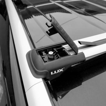 10 199 р. Багажник в сборе LUX Хантер L56 Acura MDX YD2 дорестайлинг (2006-2009) (аэро-трэвэл (104-114 см и 110-120 см), серый). Увеличить фотографию 7