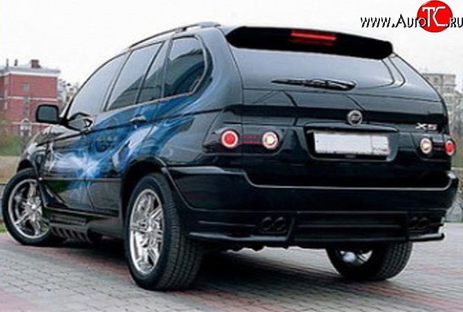 9 299 р. Накладка заднего бампера Тарантул BMW X5 E53 дорестайлинг (1999-2003) (Неокрашенная)