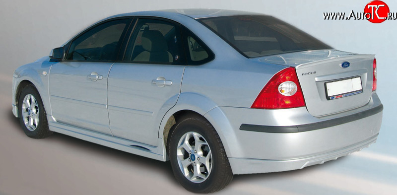 4 199 р. Накладка заднего бампера FT  Ford Focus  2 (2004-2008) (Неокрашенная)