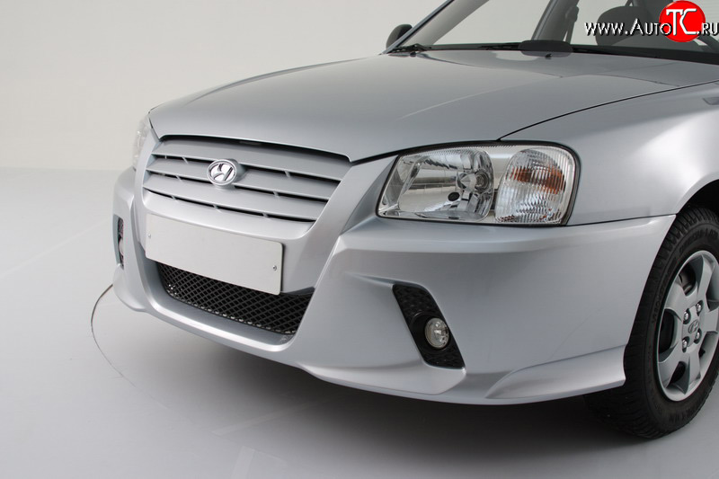 2 399 р. Противотуманные фары в передний бампер Классик  Hyundai Accent  седан ТагАЗ (2001-2012)