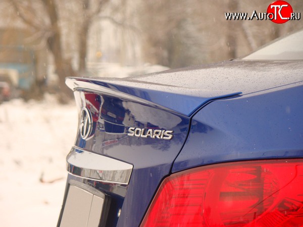 2 799 р. Лип спойлер Sport  Hyundai Solaris  1 седан (2010-2017) (Неокрашенный)