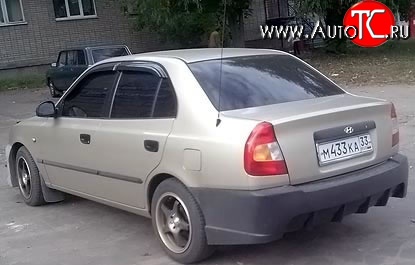 7 499 р. Задний бампер ATH New Hyundai Accent седан ТагАЗ (2001-2012) (Неокрашенный)