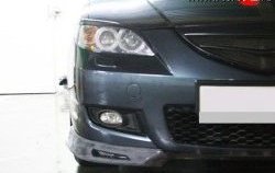 2 309 р. Комплект клыков Sport-V2 на передний бампер автомобиля Mazda 3/Axela BK дорестайлинг седан (2003-2006) (Неокрашенная). Увеличить фотографию 3