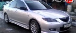 2 309 р. Комплект клыков Sport-V2 на передний бампер автомобиля Mazda 3/Axela BK дорестайлинг седан (2003-2006) (Неокрашенная). Увеличить фотографию 5