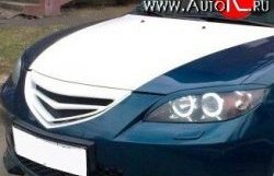 3 189 р. Решётка радиатора (рестайл) Style (полоска)  Mazda 3/Axela  BK (2006-2009) (Неокрашенная). Увеличить фотографию 5