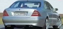 8 949 р. Накладка заднего бампера CARLSSON Mercedes-Benz S class W220 (1998-2005) (Неокрашенная). Увеличить фотографию 1