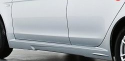 3 599 р. Пороги накладки Elegance Mitsubishi Lancer 10 седан рестайлинг (2011-2017) (Неокрашенные). Увеличить фотографию 2