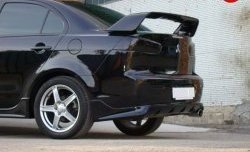 4 999 р. Накладка Zodiak под одинарный выхлоп на задний бампер Mitsubishi Lancer 10 седан дорестайлинг (2007-2010) (Неокрашенная). Увеличить фотографию 3