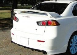 4 999 р. Накладка Zodiak под одинарный выхлоп на задний бампер Mitsubishi Lancer 10 седан дорестайлинг (2007-2010) (Неокрашенная). Увеличить фотографию 7