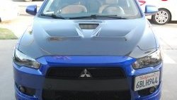 31 799 р. Пластиковый капот Evo Mitsubishi Lancer 10 седан дорестайлинг (2007-2010) (Неокрашенный). Увеличить фотографию 10