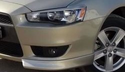 3 099 р. Клыки Evo на передний бампер автомобиля Mitsubishi Lancer 10 седан дорестайлинг (2007-2010) (Неокрашенные). Увеличить фотографию 2