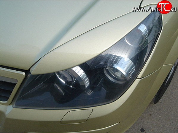 999 р. Реснички Sport на фары Opel Astra H хэтчбек 5дв дорестайлинг (2004-2007) (Неокрашенные)