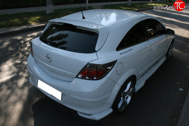 2 869 р. Комплект накладок на задний бампер Global Tuning Opel Astra H GTC хэтчбек 3 дв. дорестайлинг (2004-2007) (Неокрашенная)