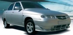 2 969 р. Накладка переднего бампера Кураж 5 Лада 2110 седан (1995-2007) (Неокрашенная). Увеличить фотографию 1