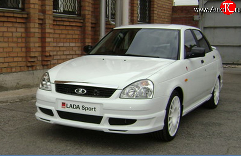 3 699 р. Накладка переднего бампера Lada Priora Sport Лада Приора 2170 седан дорестайлинг (2007-2014) (Неокрашенная)