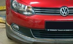4 799 р. Накладка Racing на передний бампер  Volkswagen Polo  5 (2009-2015) (Неокрашенная). Увеличить фотографию 4