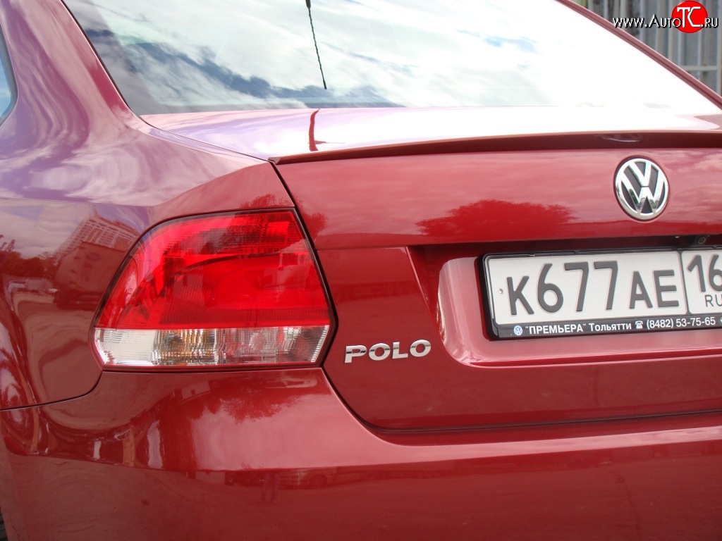 3 299 р. Лип спойлер Racing  Volkswagen Polo  5 (2009-2020) (Неокрашенный)