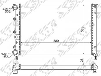 10 599 р. Радиатор двигателя SAT (пластинчатый, 1.6 / 2.0, МКПП) Alfa Romeo 147 937A дорестайлинг, хэтчбэк 3 дв. (2000-2004). Увеличить фотографию 1