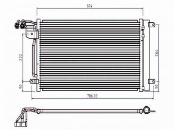 4 499 р. Радиатор кондиционера SAT Skoda Fabia Mk2 хэтчбэк дорестайлинг (2007-2010). Увеличить фотографию 1
