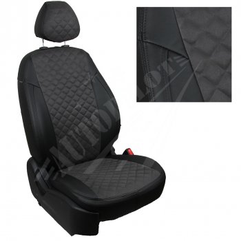 13 999 р. Чехлы сидений AUTOPILOT Алькантара Ромб (ЗС 40/60)  Audi A1  8XA хэтчбэк 5 дв. (2010-2018) (Черный + Темно серый). Увеличить фотографию 1