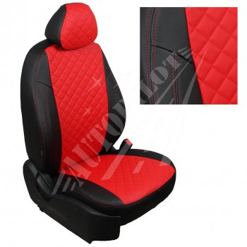 14 499 р. Чехлы сидений AUTOPILOT Экокожа Ромб (задняя спинка 40/60)  Audi A1  8XA хэтчбэк 5 дв. (2010-2018) (Черный + Красный). Увеличить фотографию 1