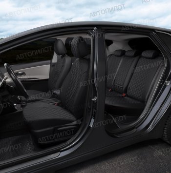 14 499 р. Чехлы на сиденья (экокожа, 40/60) Автопилот Ромб  Audi A3 ( 8VS седан,  8VA хэтчбэк 5 дв.,  8V1) (2012-2020) (черный). Увеличить фотографию 6