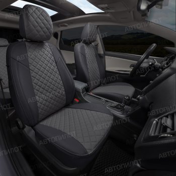 14 499 р. Чехлы на сиденья (экокожа, 40/60) Автопилот Ромб  Audi A3 ( 8VS седан,  8VA хэтчбэк 5 дв.,  8V1) (2012-2020) (черный/темно-серый). Увеличить фотографию 8
