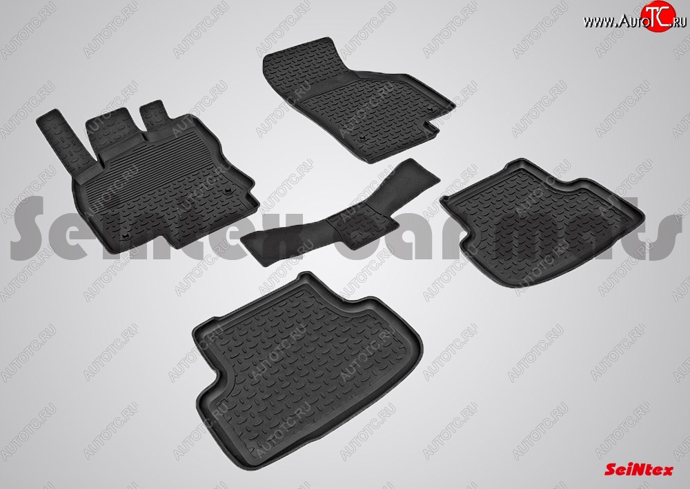 2 699 р. Износостойкие резиновые коврики в салон с высоким бортом Seintex  Audi A3 ( 8VS седан,  8VA хэтчбэк 5 дв.,  8V1) (2012-2020)