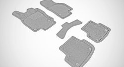 Износостойкие коврики в салон SeiNtex Premium 3D 4 шт. (ворсовые, серые) Audi A3 8VS седан рестайлин (2016-2020)
