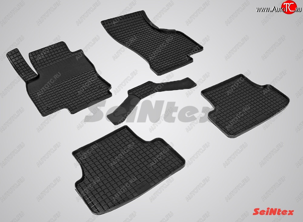4 999 р. Износостойкие коврики в салон с рисунком Сетка SeiNtex Premium 4 шт. (резина) Audi A3 8VS седан рестайлин (2016-2020)