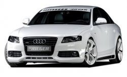 19 899 р. Накладка на передний бампер Rieger  Audi A4  B8 (2007-2011) дорестайлинг, седан, дорестайлинг, универсал. Увеличить фотографию 1