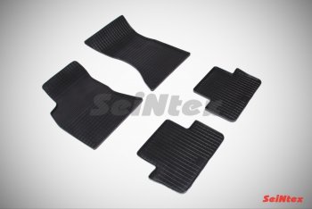 2 999 р. Износостойкие резиновые коврики в салон Сетка Seintex  Audi A4  B8 (2007-2015). Увеличить фотографию 1