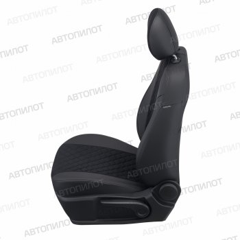 13 999 р. Чехлы сидений (экокожа/алькантара, 40/60, подлокотник) Автопилот Ромб  Audi A4  B8 (2007-2015) (черный). Увеличить фотографию 2