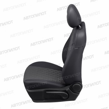 13 999 р. Чехлы сидений (экокожа, 40/60, подлок) Автопилот Ромб  Audi A4  B8 (2007-2015) (черный/серый). Увеличить фотографию 2