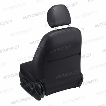 13 999 р. Чехлы сидений (экокожа, 40/60, подлок) Автопилот Ромб  Audi A4  B8 (2007-2015) (черный/шоколад). Увеличить фотографию 4