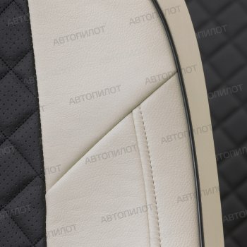 13 999 р. Чехлы сидений (экокожа, 40/60, подлок) Автопилот Ромб  Audi A4  B8 (2007-2015) (белый/черный). Увеличить фотографию 5