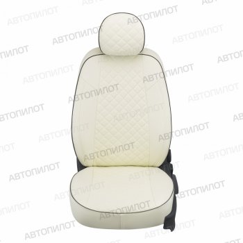 13 999 р. Чехлы сидений (экокожа, 40/60, подлок) Автопилот Ромб  Audi A4  B8 (2007-2015) (белый). Увеличить фотографию 4