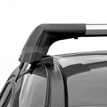 12 498 р. Багажник в сборе в обхват дверного проема LUX CITY Audi A4 B9 дорестайлинг,седан (2016-2020) (черные дуги, длина 105 см). Увеличить фотографию 2