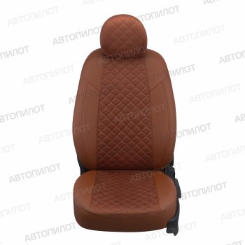13 999 р. Чехлы сидений (экокожа/алькантара, сплошная) Автопилот Ромб  Audi A4 ( B6,  B7) (2000-2008) (коричневый). Увеличить фотографию 2