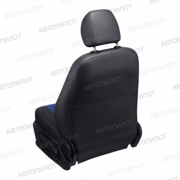13 999 р. Копируемое: Чехлы сидений (экокожа/алькантара, сплошная) Автопилот Ромб  Audi A4 ( B6,  B7) (2000-2008) (черный/синий). Увеличить фотографию 4